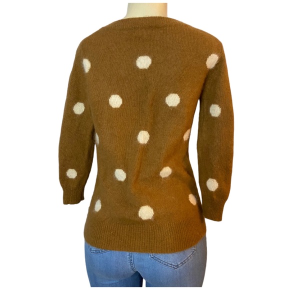 Wallace Pullover Sweater Brown Rabbit Hair Blend Polka Dot - Picture 3 of 4